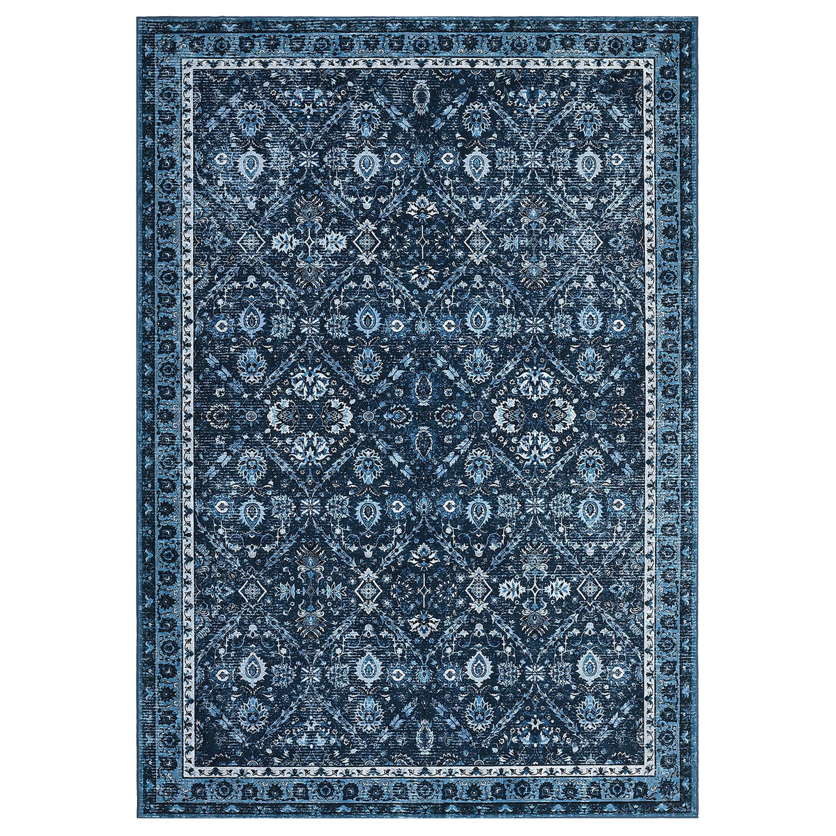 Machine Washable Non Slip Moroccan Trellis Rug With Stain Resistance