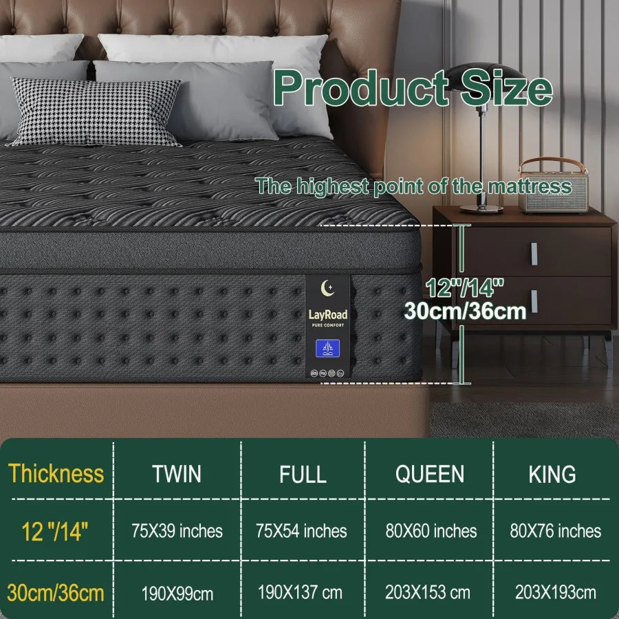 Premium Memory Foam Pocket Spring Mattress For Home Comfort