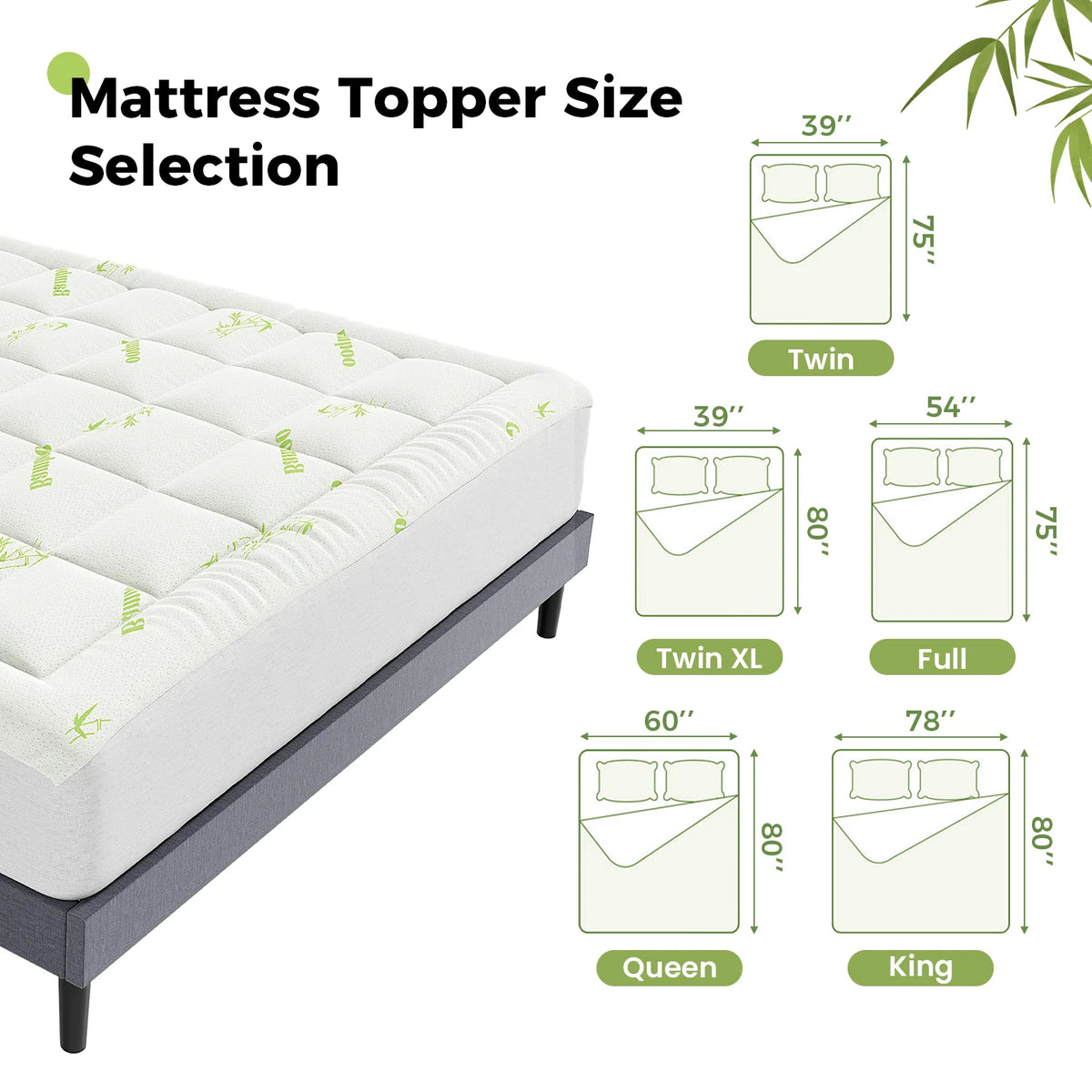 JHK Soft Breathable Cooling Mattress Topper With Deep Pockets