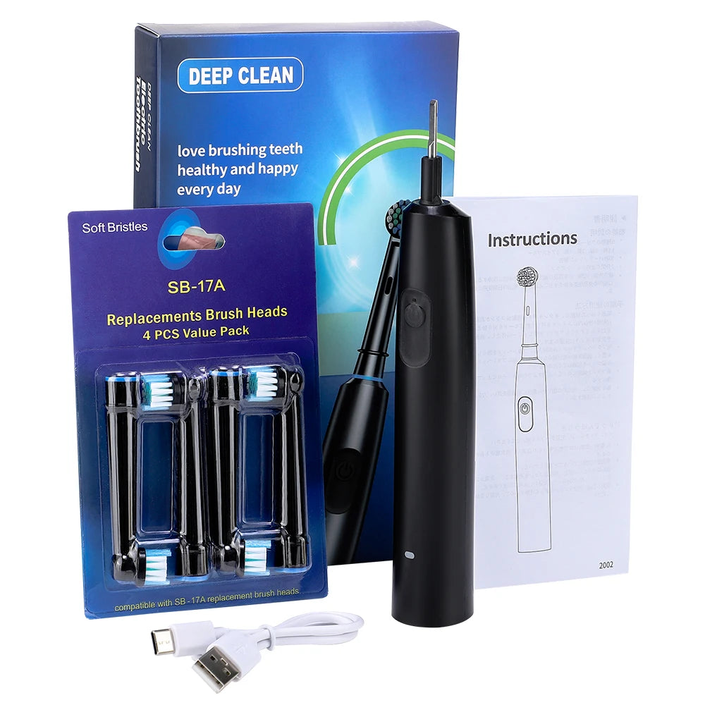 Afdeal Rechargeable Rotary Electric Toothbrush With Smart Timer
