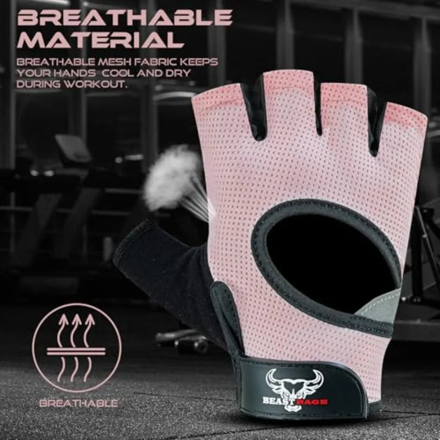Fingerless Weight Lifting Gloves With Padded Palms And Breathable Design
