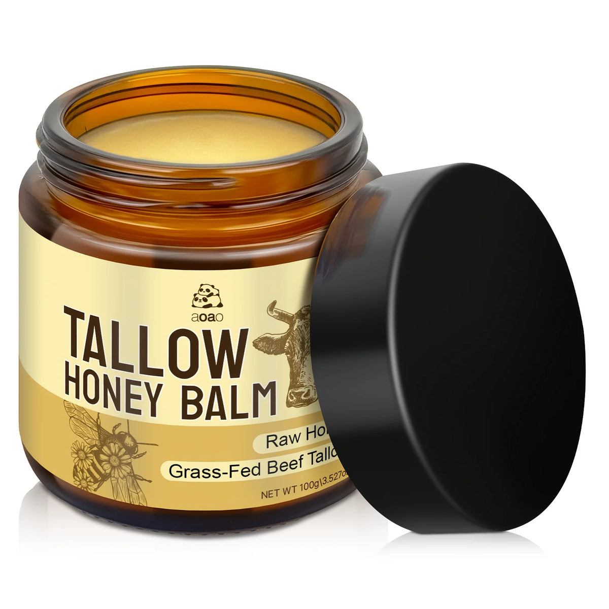 Aoao Natural Grass Fed Tallow Balm With Honey And Olive Oil