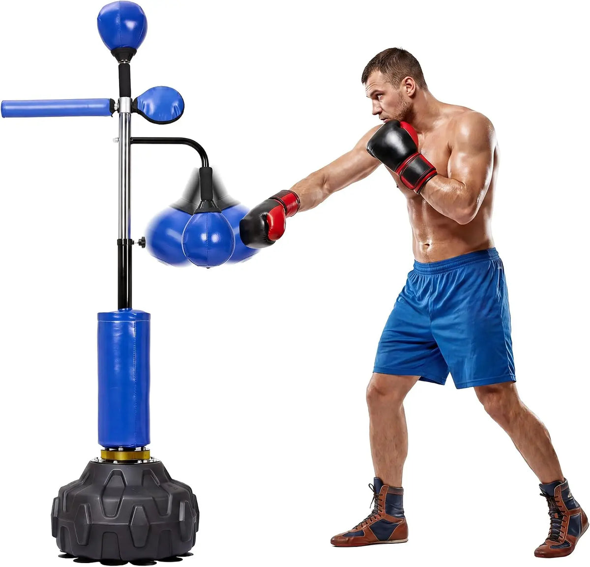Freestanding Adjustable Boxing Bar With Two Speed Balls Swivel Head