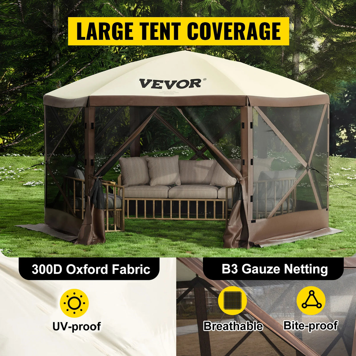 SucceBuy Portable Pop Up Camping Gazebo And Canopy Shelter