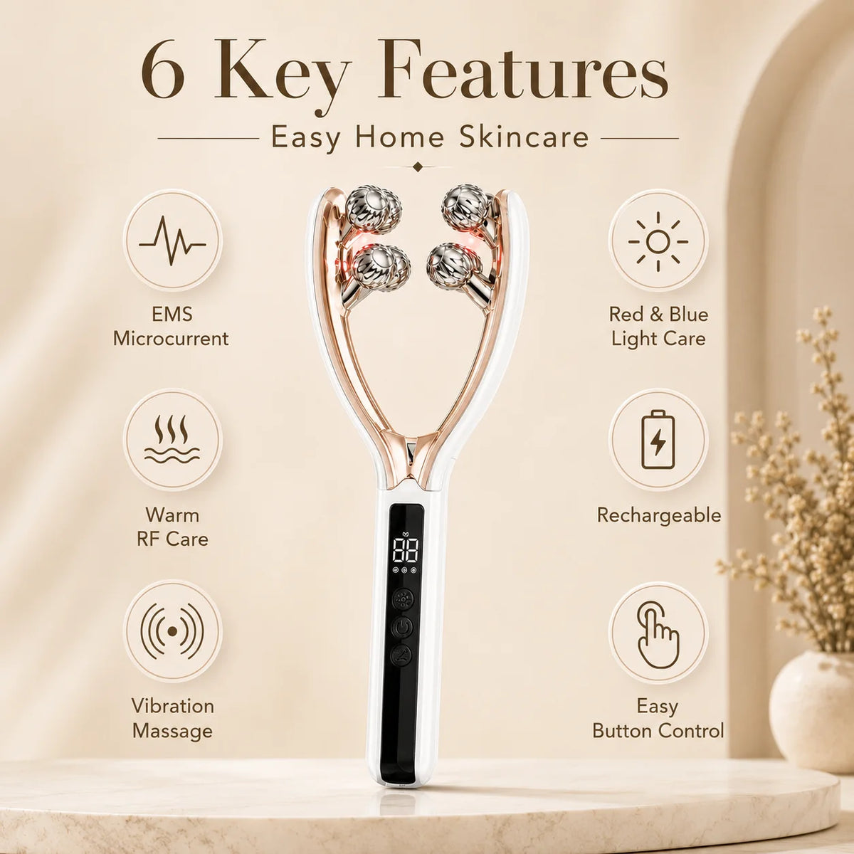 Electric Face And Neck Roller Massager For Daily Skincare Routine