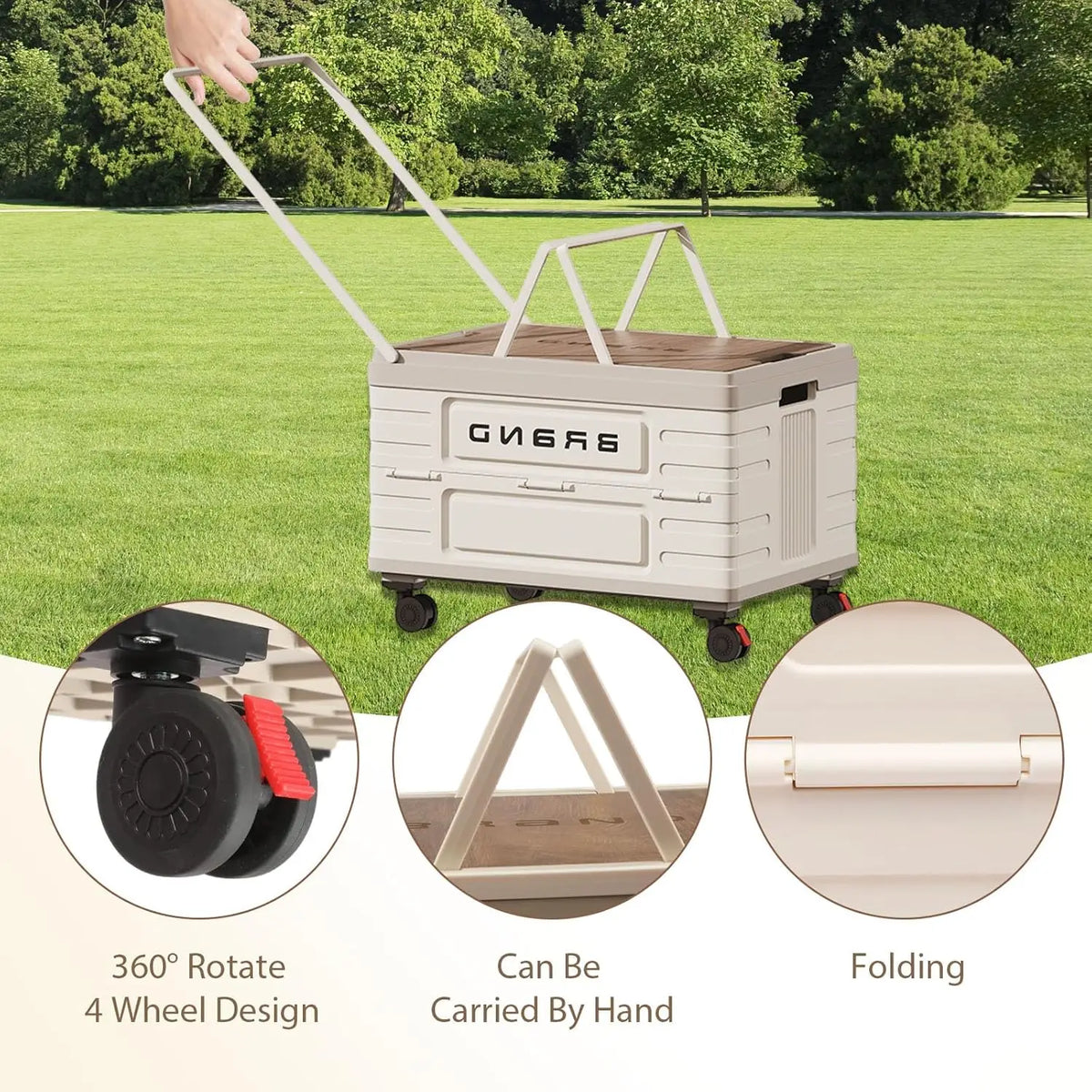 Heavy Duty Foldable Storage Cart With Quiet Rolling Wheels