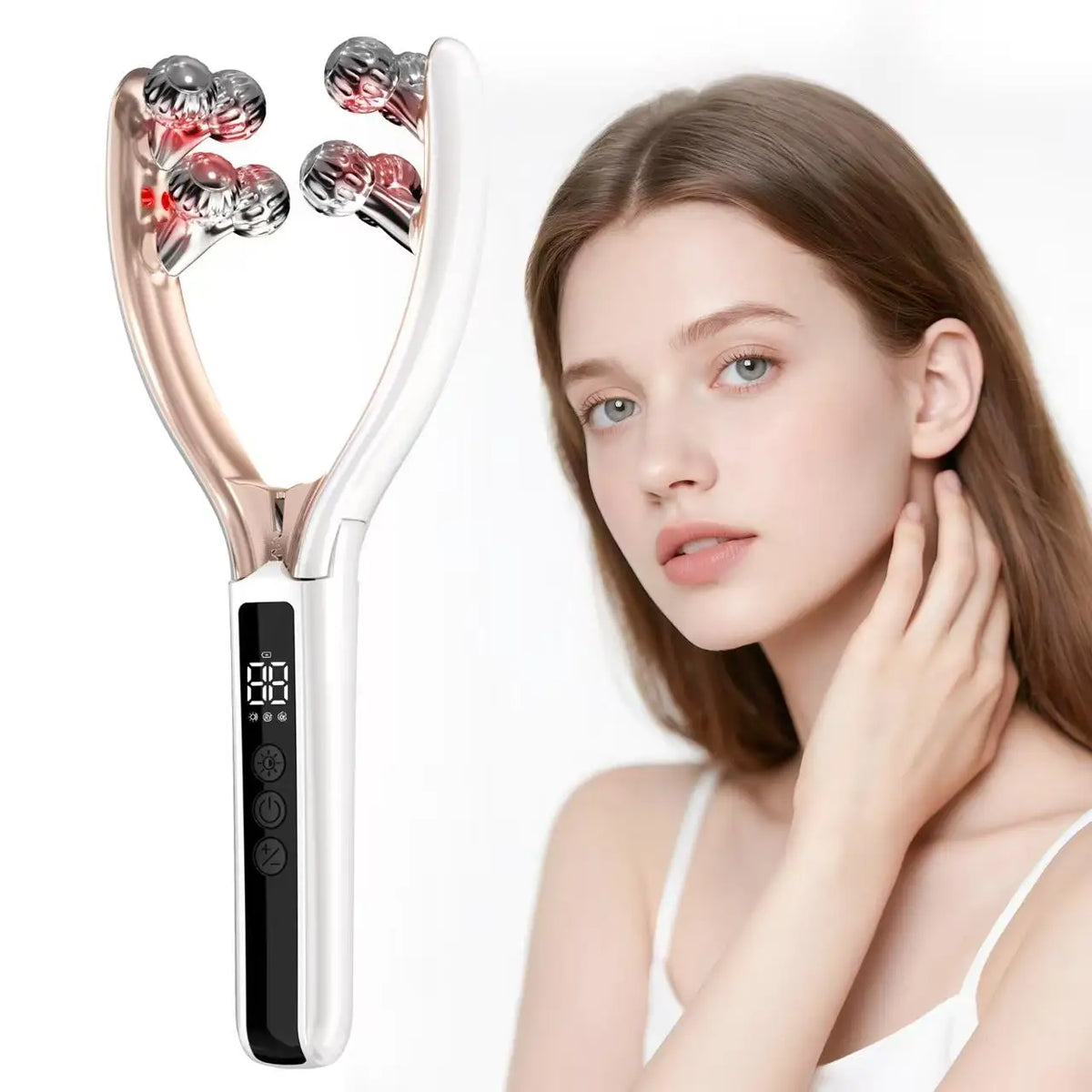 Wireless Rechargeable Facial And Neck Massager With Contouring Tool