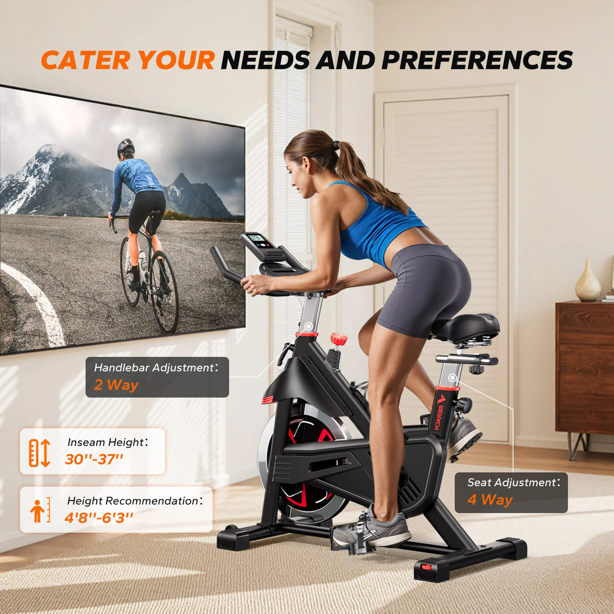 Merach Magnetic Resistance Exercise Bike For Home Indoor Cycling