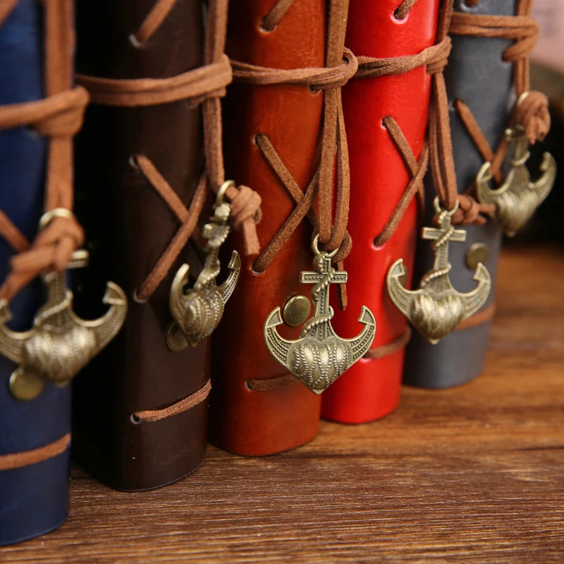 Vintage PU Leather Spiral Journal With Replaceable Pages