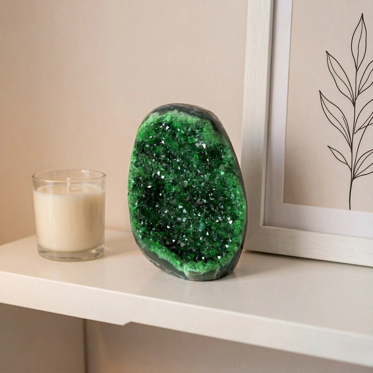 CrystalHola Sparkling Geode Cluster Polished Handcrafted Decor
