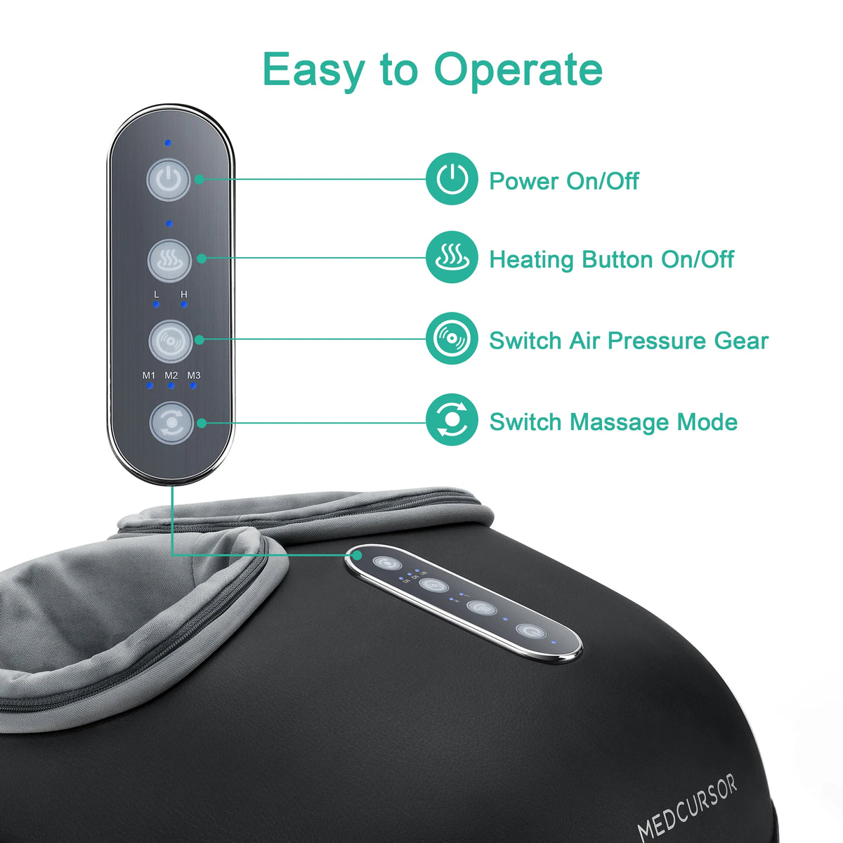 Medcursor Electric Shiatsu Foot Massager With Heating Rollers