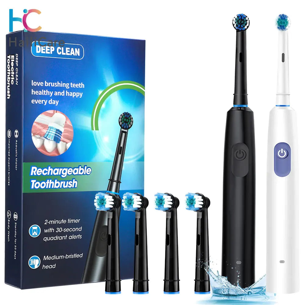 Afdeal Rechargeable Rotary Electric Toothbrush With Smart Timer