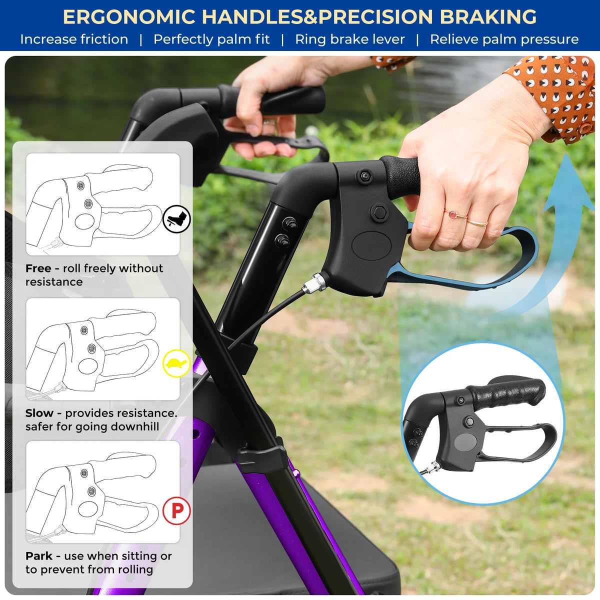 Adjustable Two In One Walker Wheelchair With Safety Brakes