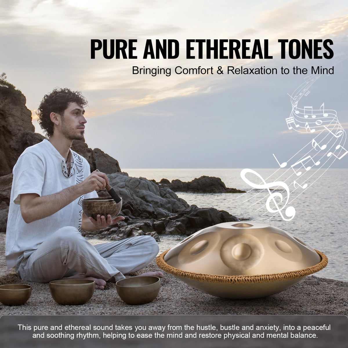 SucceBuy D Minor Handpan Drum With Mallets For Relaxation