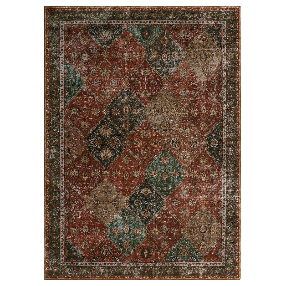 Machine Washable Non Slip Moroccan Trellis Rug With Stain Resistance