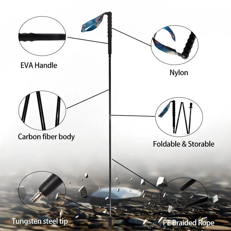 Okhealing Ultralight Foldable Carbon Fiber Trekking Poles