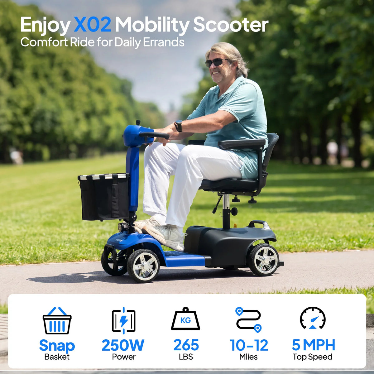 URLIFE Folding Electric Mobility Scooter For Seniors And Adults