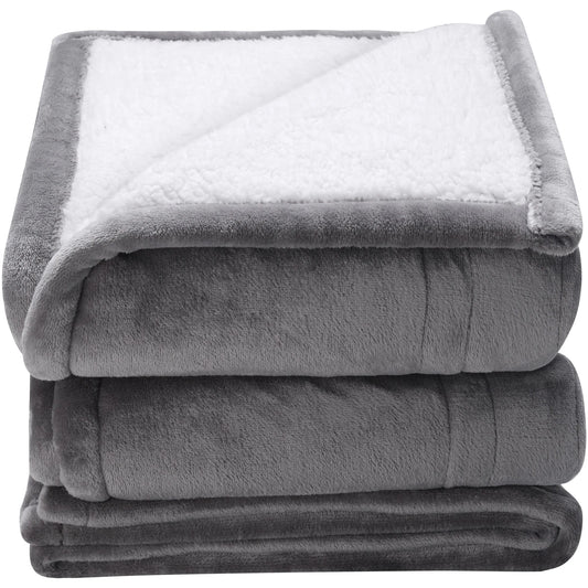 SucceBuy Electric Heated Throw With Soft Flannel Sherpa Fabric