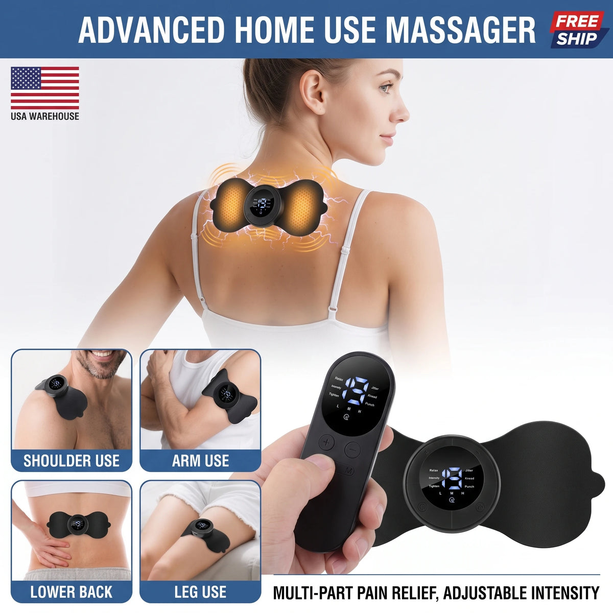 Hailicare Smart Neck Massager With Hot Compress 19 Intensity Levels