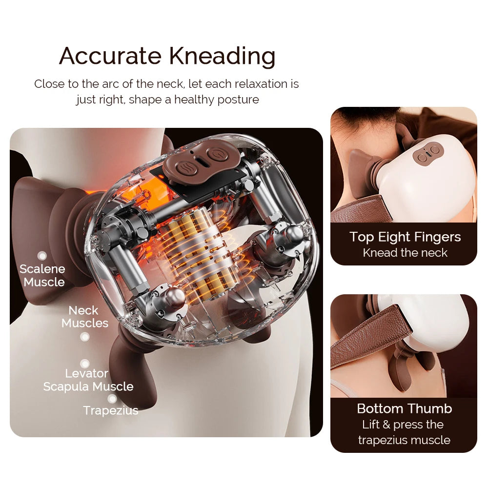 Foreverlily 4D Shiatsu Neck Back Massager With Heat Shawl