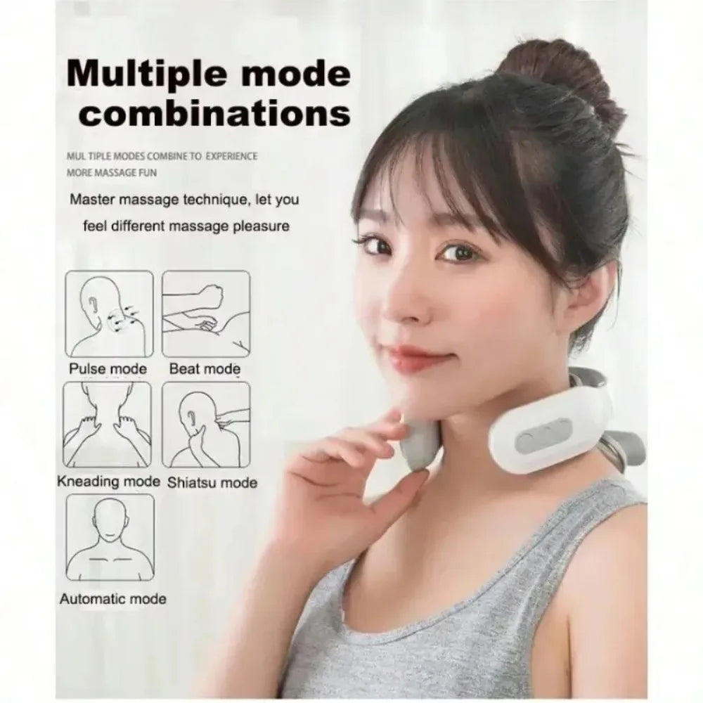 Lism Adjustable Quad Head Heating Neck Massager With Usb