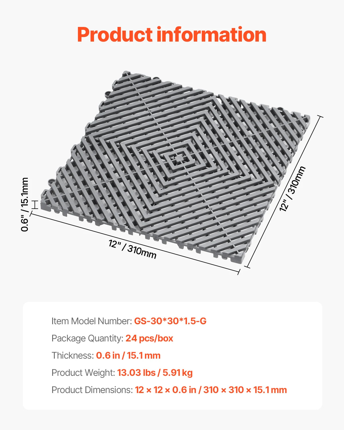 SucceBuy Interlocking Non-Slip Drainage Floor Tiles for Shower