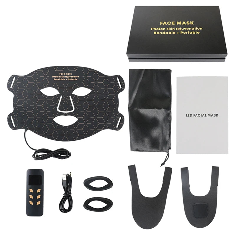 Portable LED Face Mask For Rejuvenation And Anti Aging Therapy