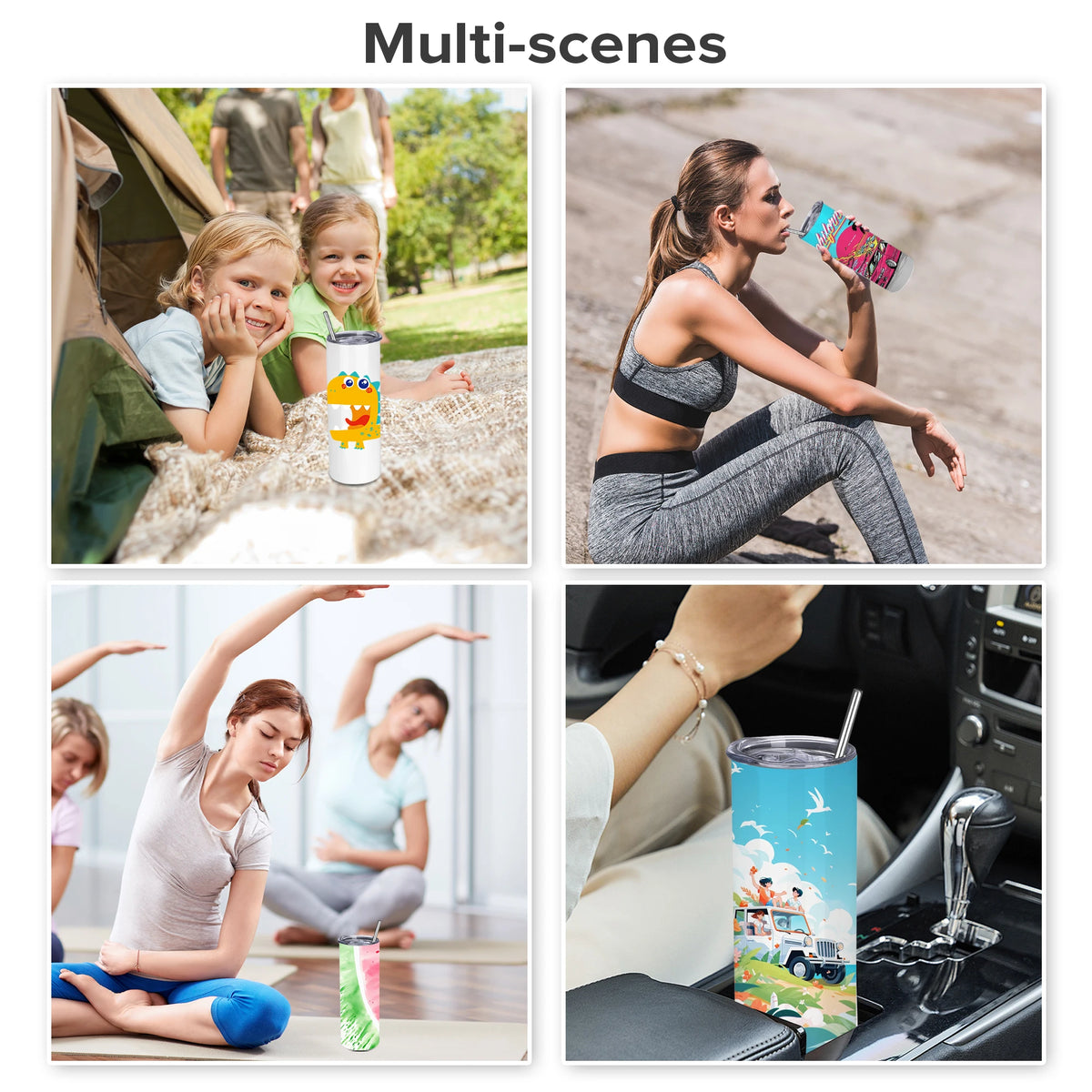 Fastsub Sublimation Tumblers Blanks Stainless Steel Insulated Cups with Lids