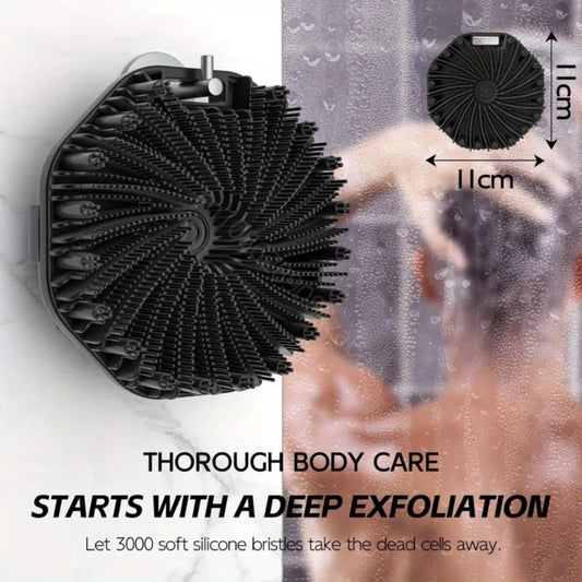 Gentle Silicone Back Brush With Handle For Effective Body Exfoliation