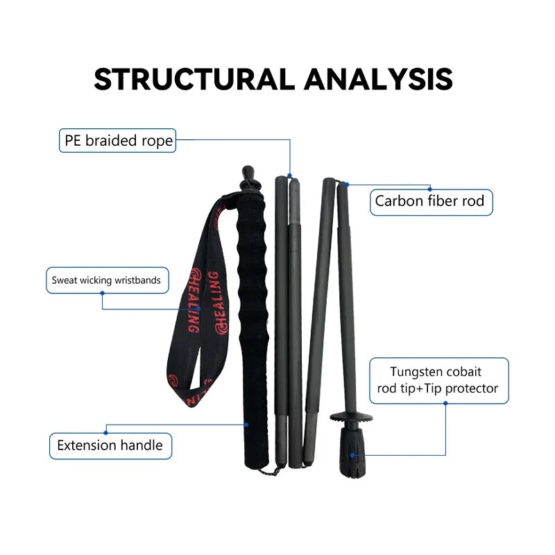 OKHEALING Carbon Fiber Trekking Poles With Antishock Eva Handles