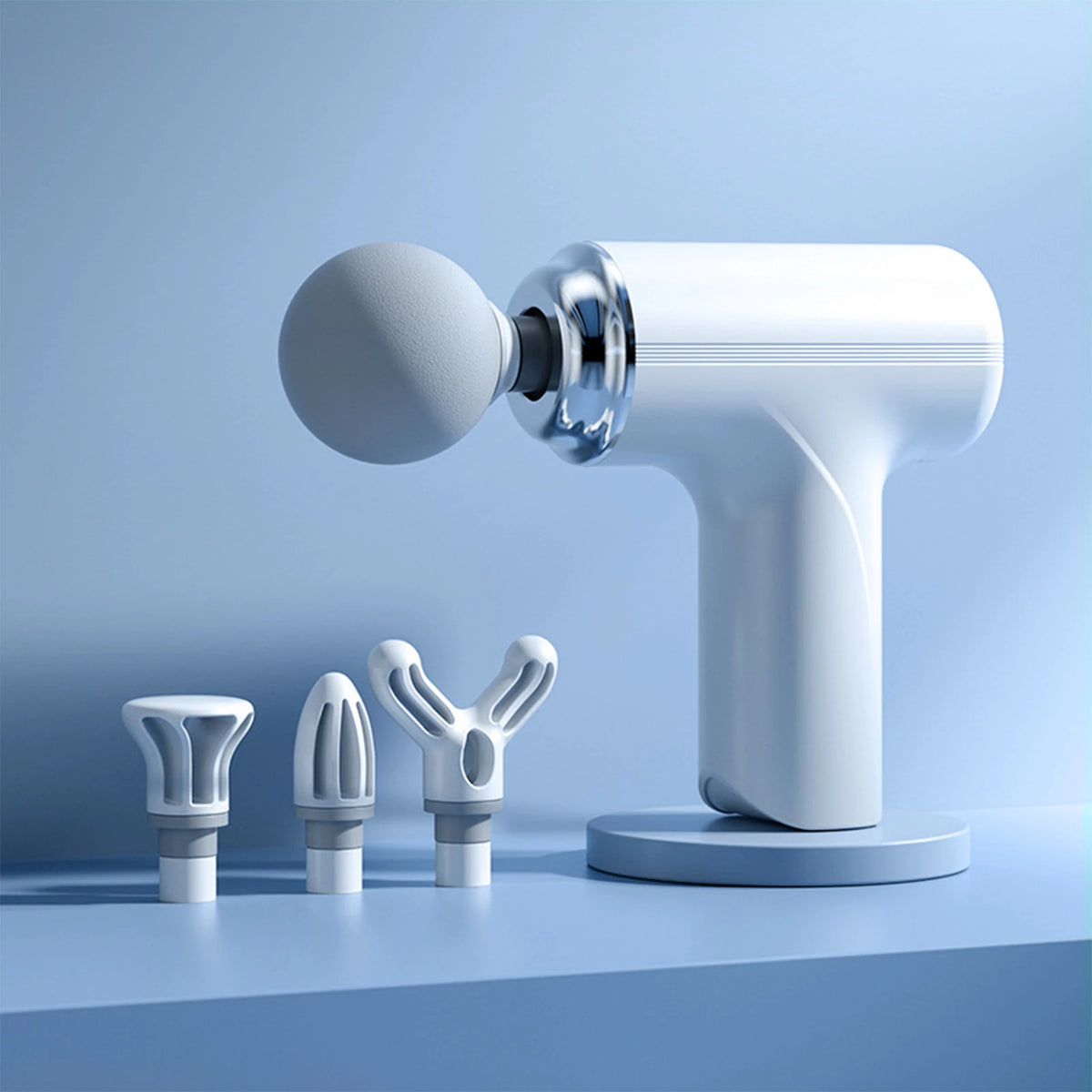 Six Speed Electric Fascia Massage Gun With Four Adjustable Heads