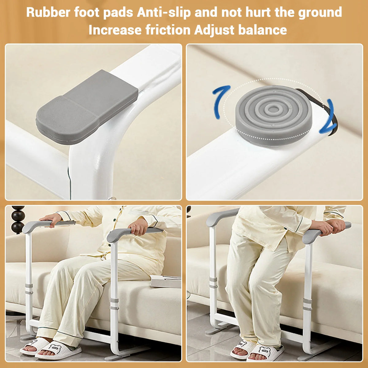 Height Adjustable Toilet Safety Frame With Padded Handles