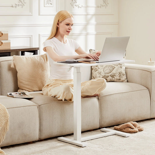 JHK Adjustable Height Rolling Over Bed Table For Bedroom