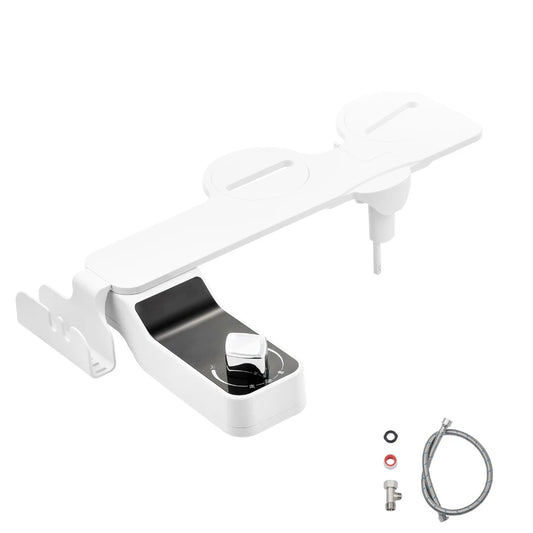 Bidet Toilet Attachment With Dual Nozzles And Adjustable Water Pressure