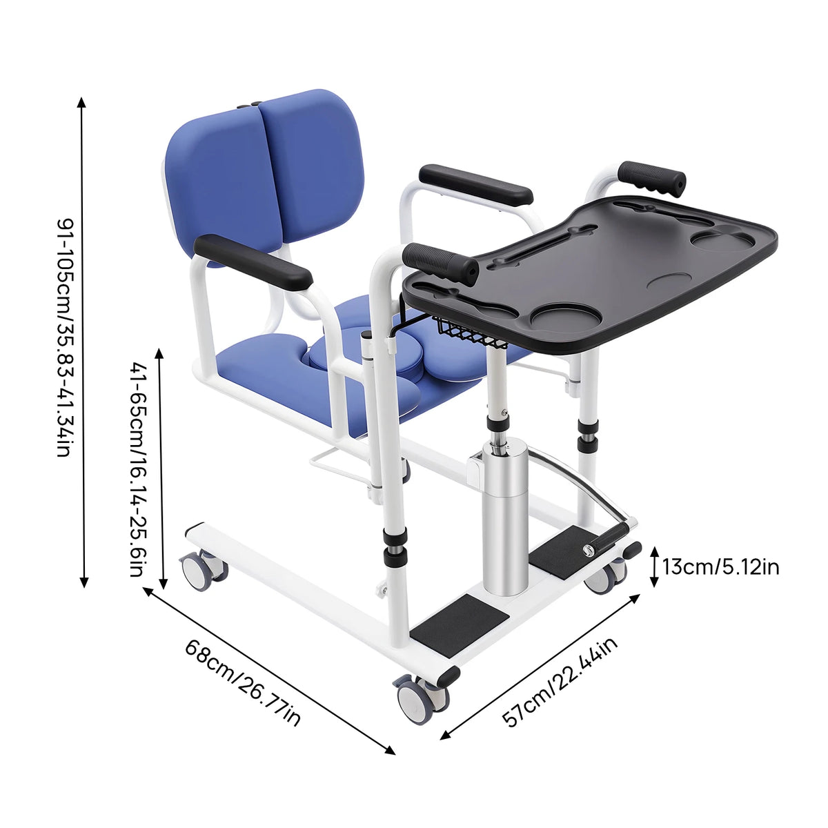 Hydraulic Patient Transfer Chair For Medical Assistive Mobility Care