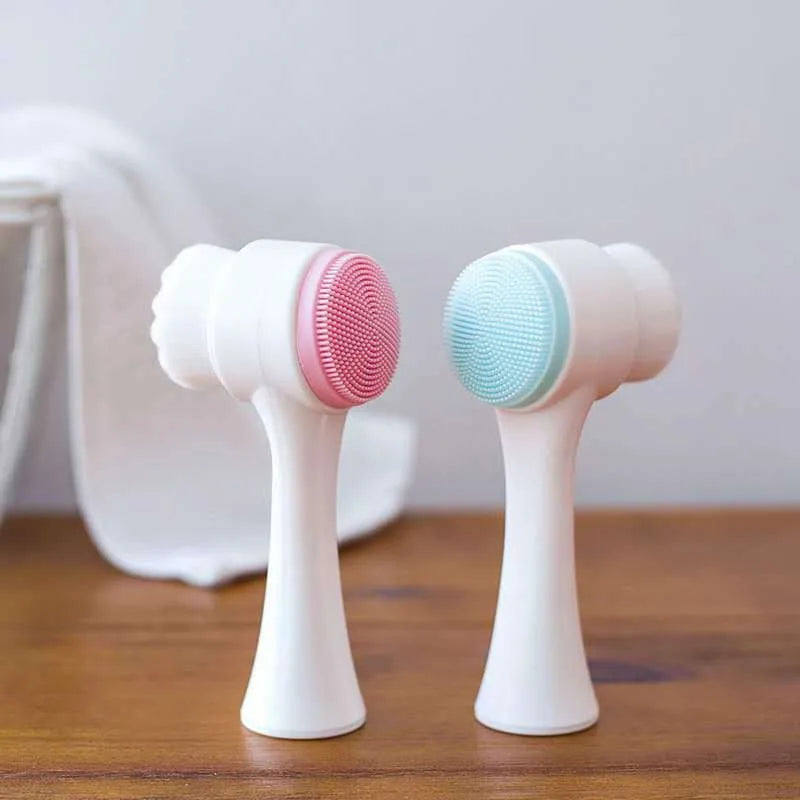 Silicone Double Sided Facial Cleansing Brush For Gentle Exfoliation