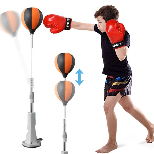 Jocestyle Adjustable Boxing Bag With Stand And Reflex Ball Set