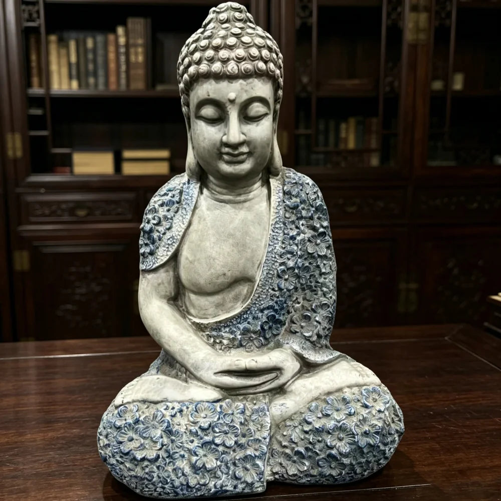 Outdoor Resin Meditating Buddha Statue Zen Garden Home Decor Ornament