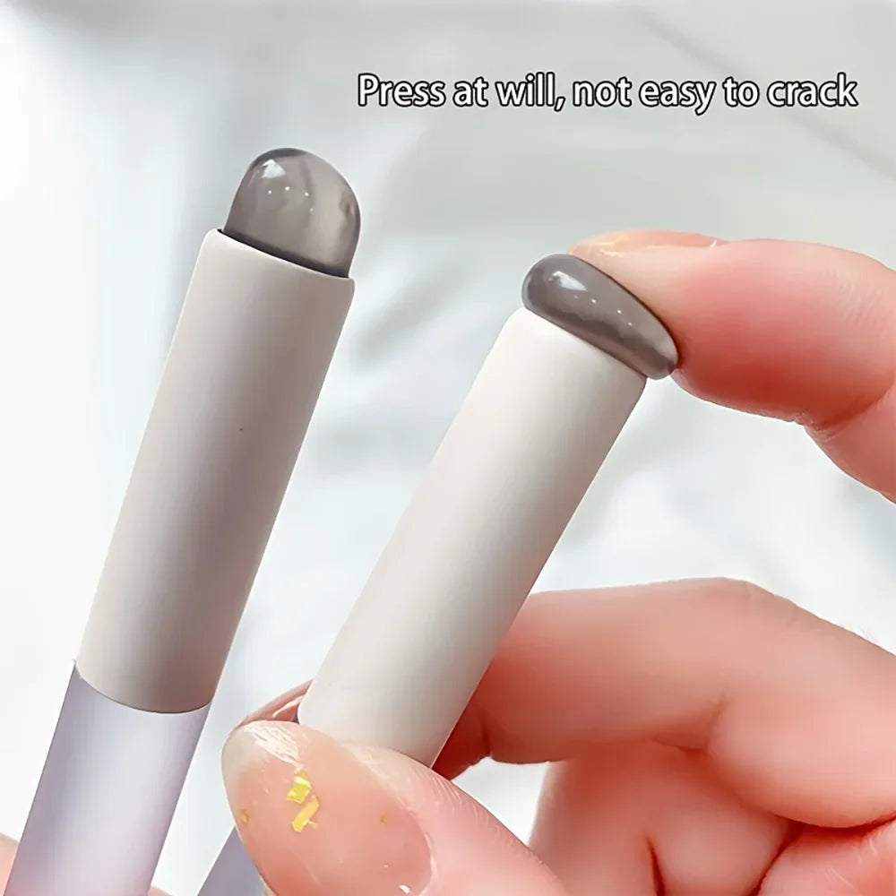Silicone Nail Art Brush Round Head Gel Cuticle Care Tool