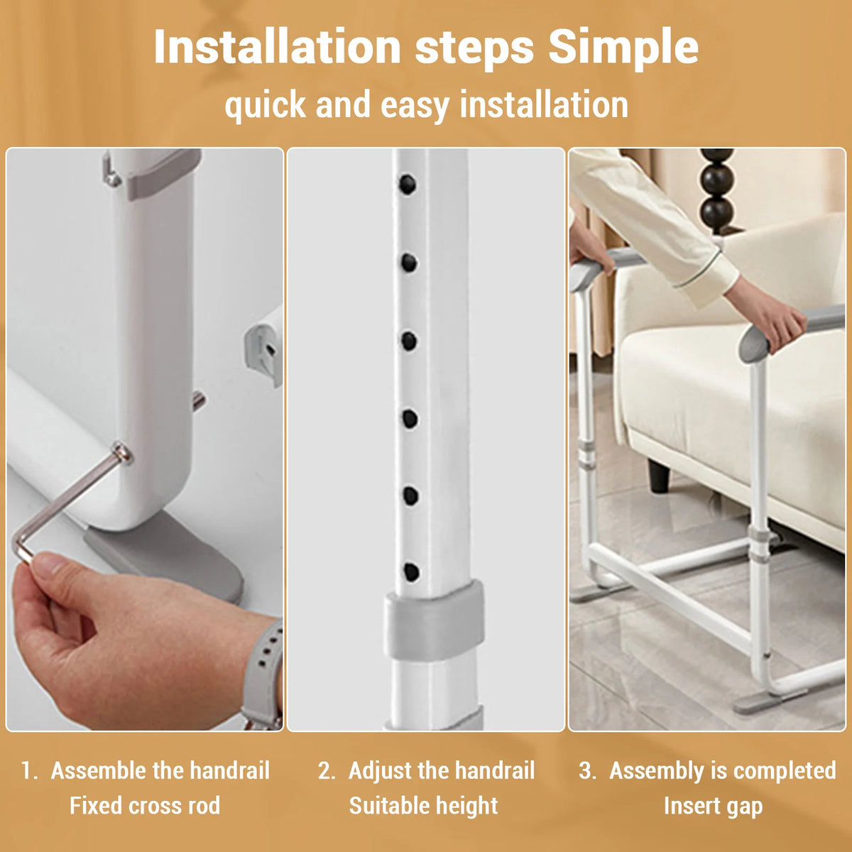 Height Adjustable Toilet Safety Frame With Padded Handles