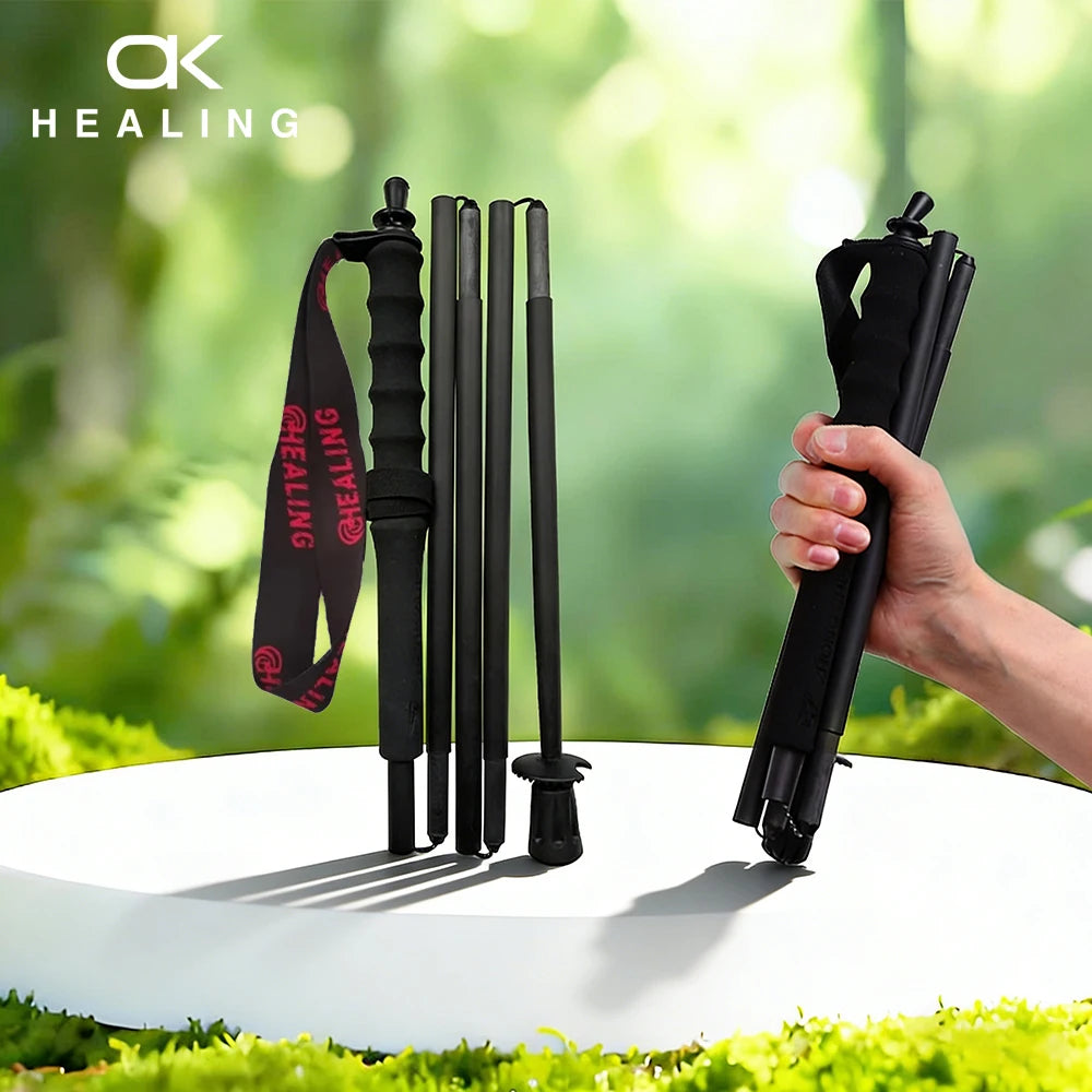 OKHEALING Carbon Fiber Trekking Poles With Antishock Eva Handles