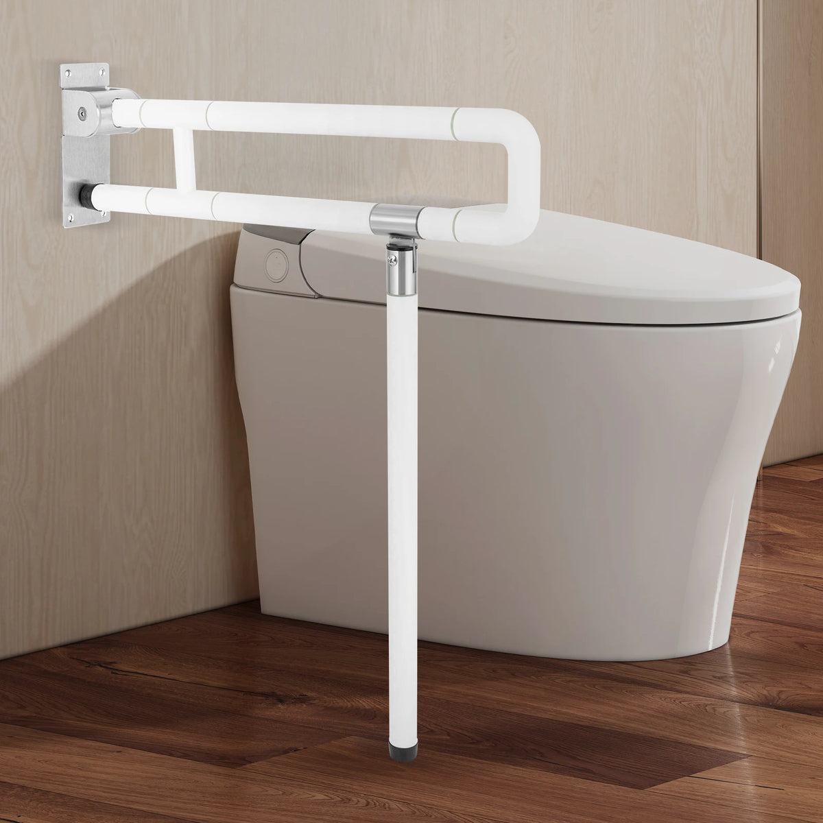 Foldable Drop Down Handicap Toilet Grab Bar Metal Non Slip