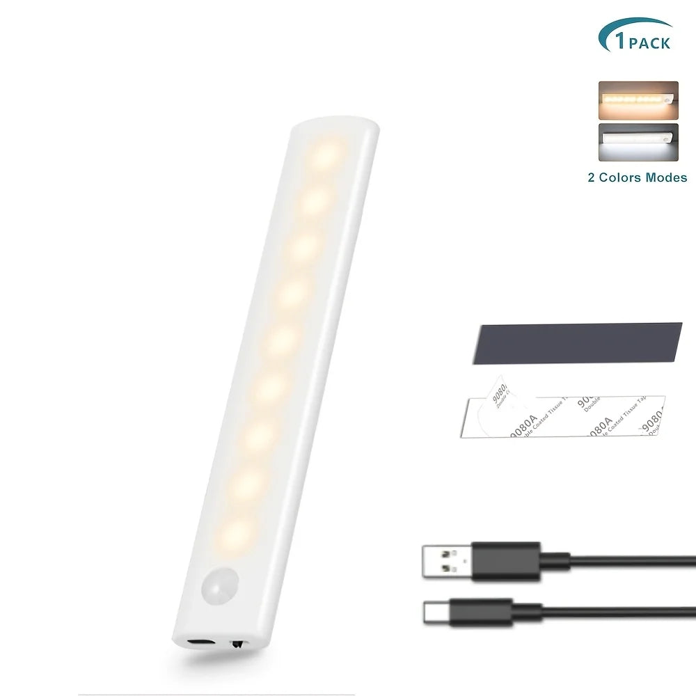 Motion Sensor Rechargeable LED Under Cabinet Light For Kitchen