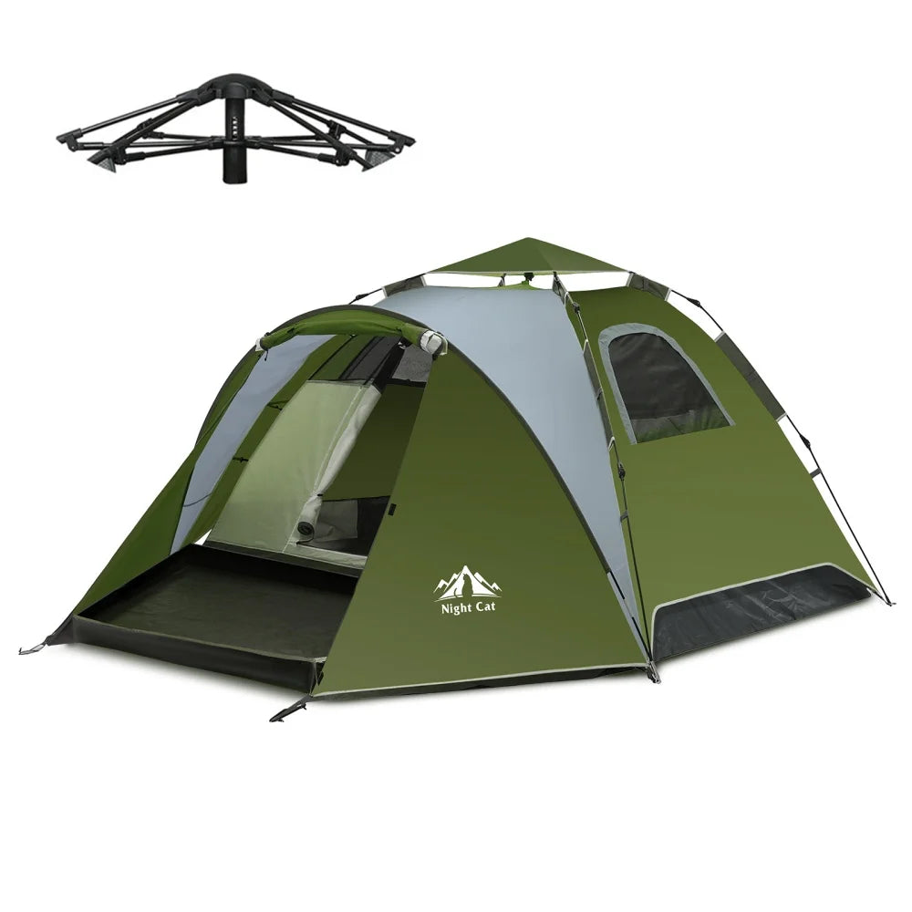 Night Cat Automatic Double Layer Waterproof Pop Up Camping Tent