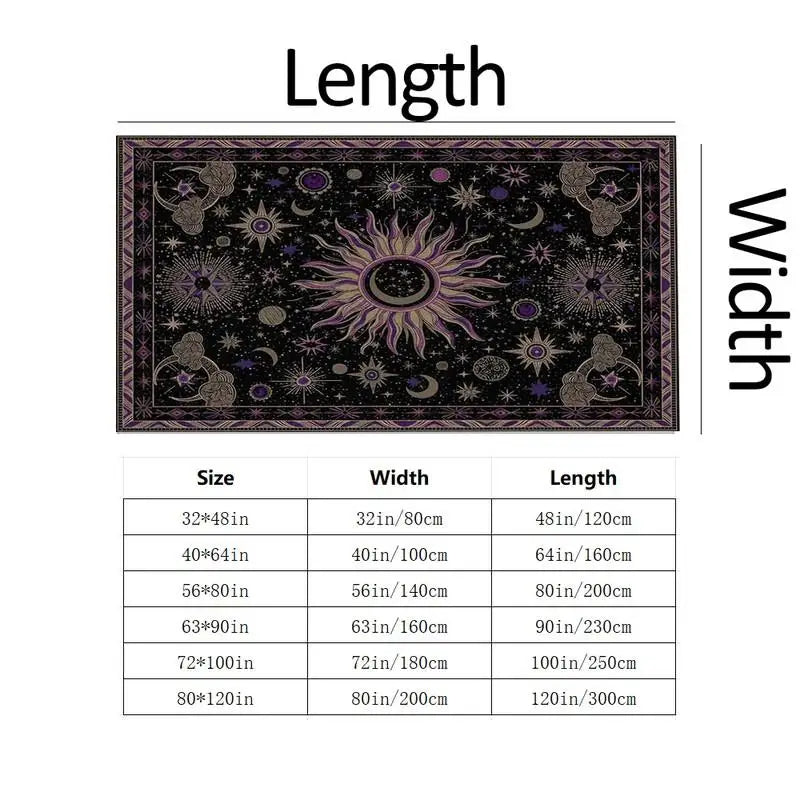 Celestial Constellation Sun Moon Star Pattern Area Rug for Home