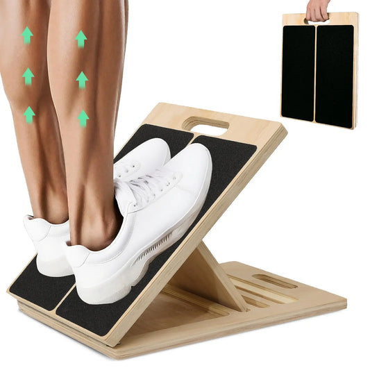 Adjustable Wooden Balance Board And Calf Stretcher For Fitness