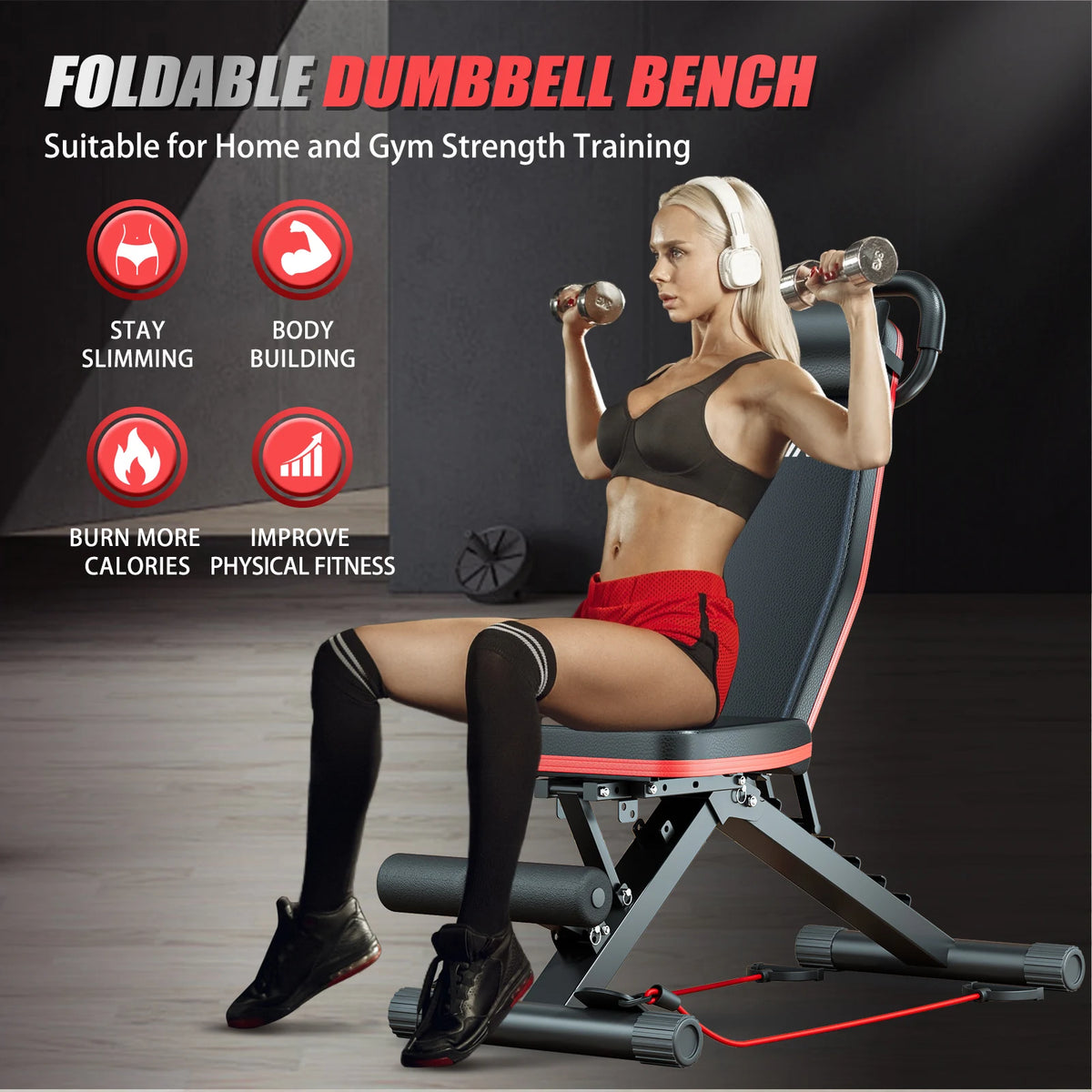 14 In 1 Foldable Dumbbell Weight Bench Pre Assembled Multifunctional