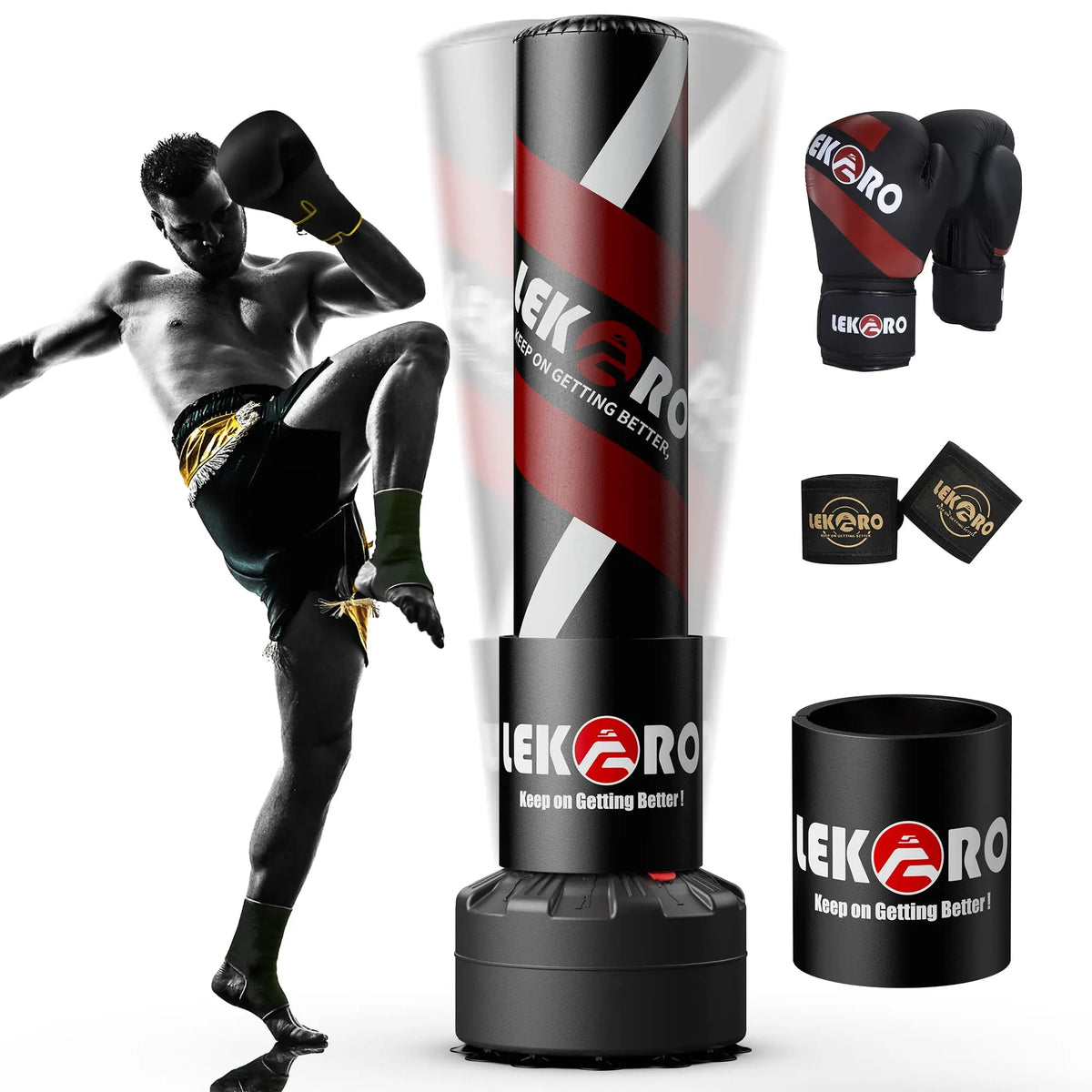 LEKARO Standing Boxing Sandbag With Suction Cup For Home Training