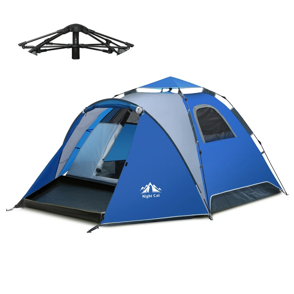 Night Cat Automatic Double Layer Waterproof Pop Up Camping Tent