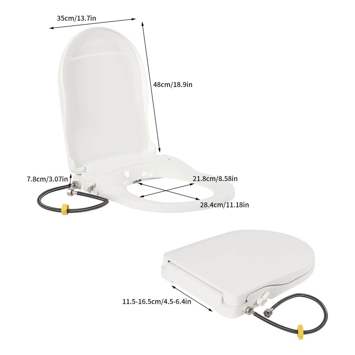 Non Electric Smart Toilet Seat Bidet With Dual Nozzle